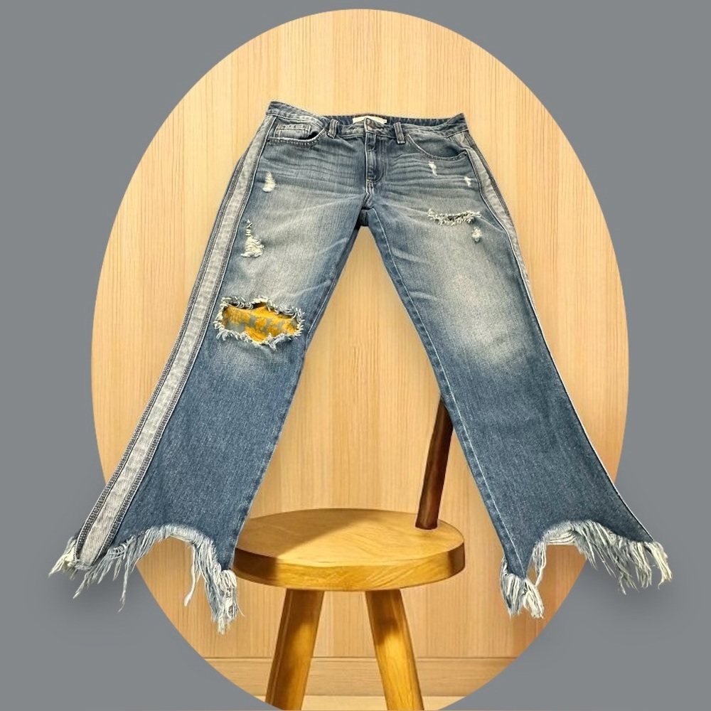 Hidden Patchwork Upcycled Jeans . Size: 29 - image 1